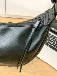 大容量手提包，简约黑色手提包，适合旅行、通勤、工作、上学，男士时尚礼品 - 黑色 - 查看 12