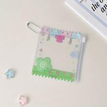 Girls' Transparent Cartoon Candy Card Holder With Zipper Closure - 70mm Cute Anime & Character Designs, Durable PVC School Supplies For Students, Cute School Supplies, Playful Design - Màu xanh lam - Xem 8