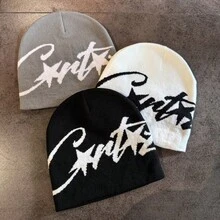 New Niche Knitted Hat For Autumn And Winter, Women's Autumn And Winter Warm Cover, Cold Hat, Street Shooting Concave Shaped Knitted Hat,  And Suitable For Autumn And Winter Warmth, Versatile For Couples, Knitted Anti Cold Hat, Hooded Hat, Men's Outdoor Ear Protection, Super Warm, Lightweight And Breathable, Comfortable All Year Round, Suitable For Skiing, Hiking, Outdoor Activities, Hiking Accessories, Fashionable Hat Design, Durable Knitted Sweater Hat - trắng - Xem 2