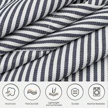 NLUS 2 Pcs Kitchen CooFKing Aprons, Poly/Cotton Blend Adjustable Soft Bib Stripe Aprons With 2 Pockets For Women Men Chef (Blue Pinstripes/Black Pinstripes),Blue/Black - 藍/黑 - 查看 5