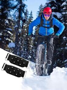 1对防滑垫 - 高强度高密度橡胶材质，适用于靴子，便携可手洗，冬季防滑，适用于攀岩、雪地靴、户外雪地徒步鞋