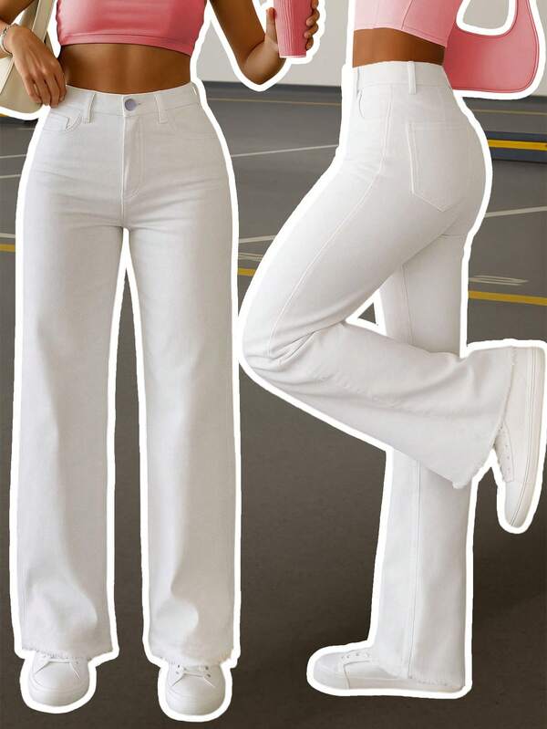 Pantalones rojos oversize de estilo retro americano para mujer, jeans rectos holgados de estilo hip-hop de alta calle europea y americana