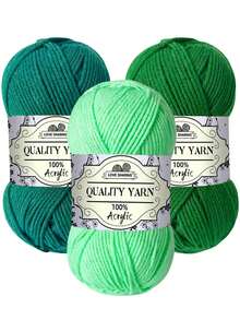 3卷秋冬季柔软不褪色毛线，适用于钩编、棒编、织布 - 每卷50克，适合制作毛衣、帽子、毯子、包包 - 适合初学者到专家级水平，多色套装（绿、黄、蓝、红、棕、灰、白） - 是DIY礼物和家居装饰项目的理想之选，创意手工材料，舒适柔软 - 彩色 - 查看 16