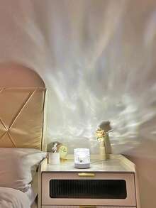 1pc Water Wave Atmosphere Light, 16 Colors RGB Projection Lamp, USB Powered Rotating Dynamic Flame Water Wave Atmosphere Light, LED Gift For Living Room, Bedroom, Bedside, Romantic Lamp, Bedroom, Room, Live Streaming Background Romantic Projection - Clear - View 10