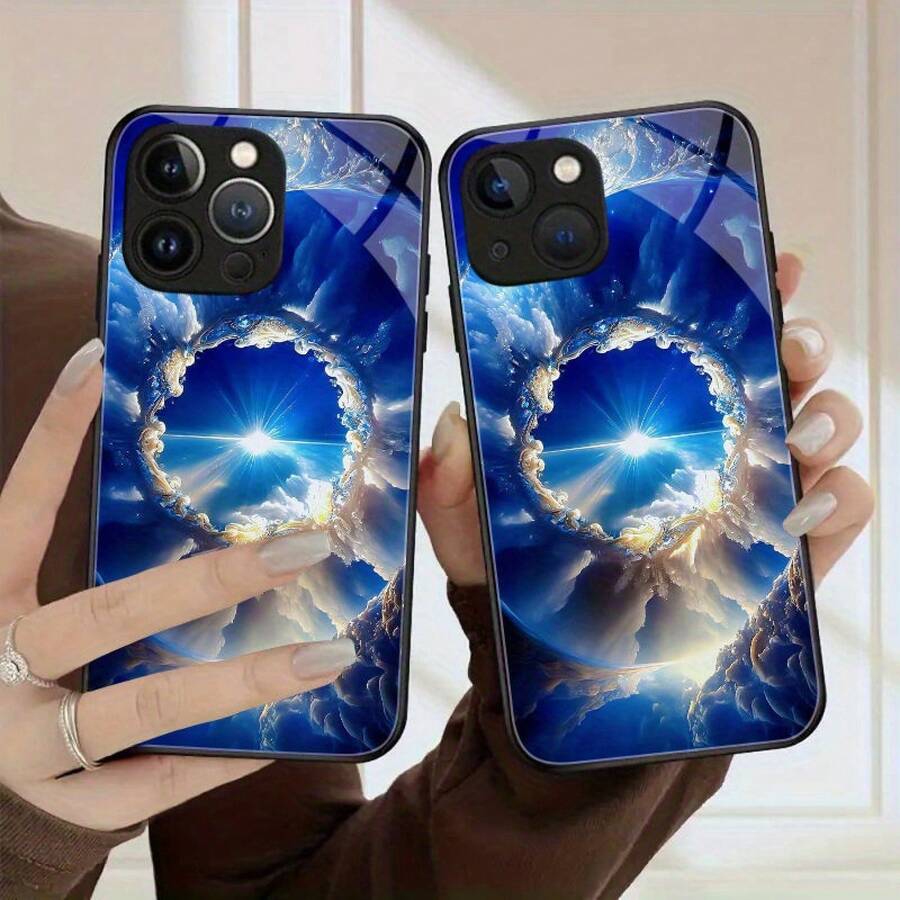 Funda de vidrio templado anti-caída para  15Pro Max/15Pro/15Plus, 14 Pro Max/14 Plus/14 Pro/14,  13 Pro Max/13 Pro/13,  12 Pro Max/12 Pro, cubierta suave a prueba de golpes - Colores mixtos - Ver 1