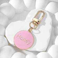 1-4pcs Simple And Casual Fake Shopping Symbol Keychain, Printed Circular Alphabet Honey Keychain With Wavy Shopping Cart Design, Festive Gift For Parties, Suitable For Daily Use With Bags, Mobile Phones, And Car Decorations - Multicolor - View 21