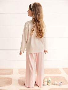 mini bala Plant-Fiber Series Young Girl Pajama Set Boys Girls Baby Sleepwear Soft Breathable Autumn 2025 - White Red - View 3