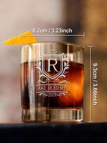 1pc Customized Name Whiskey Glass, Personalized 300ml Whiskey Glass, Customized Glassware With Name, Personalized Gift, Customized Name Whiskey Glass For Him/Her, Boyfriend, Girlfriend - White - View 7