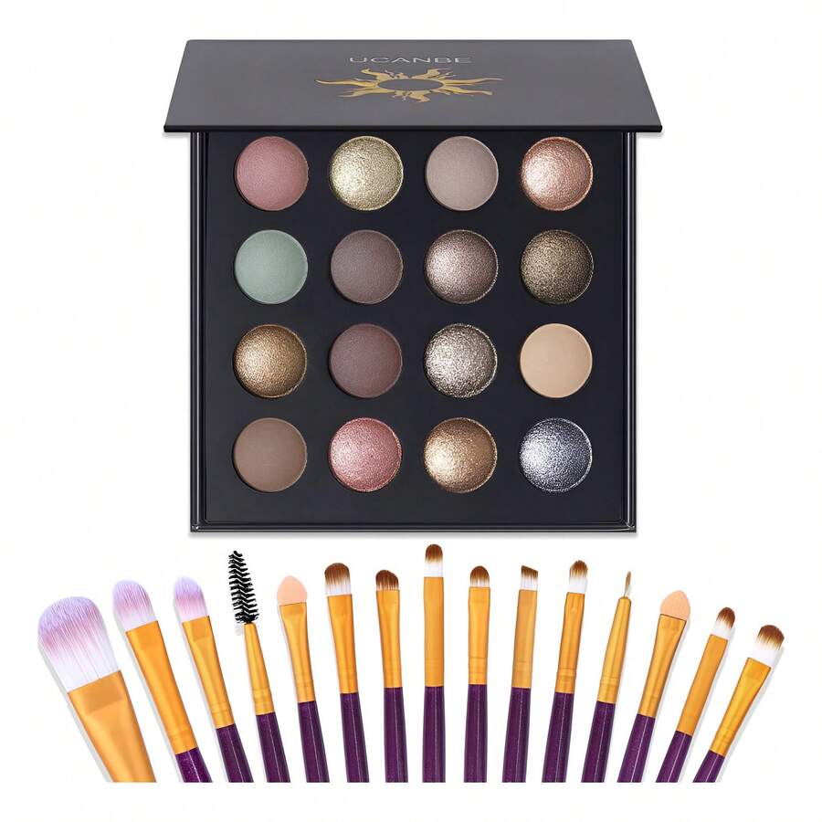 TendenciaUcanbe Paleta De Sombras Horneadas 16 Colores Mate Nude NudeCalidad premium - 1 - Ver 1