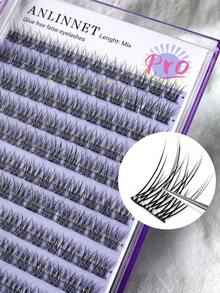 anlinnet 120pcs/Box Glue-Free 3D Faux Mink Eyelashes, Easy To Use, Natural Look, Cluster False Eyelashes Makeup Tool Wholesale - C - 查看 1