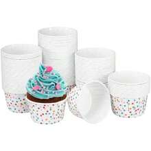 Tazas de pastel tazas de pastel de pastel desechable cajas de cupcakes para hornear tazas de postres arcoiris lunares helado tazones 100pcs(default) - Multicolor - Ver 7
