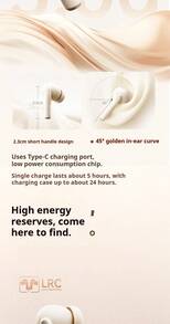 Auriculares Bluetooth Lenovo EA230-5.4: Cancelación de ruido intrauditiva, baja latencia, llamadas de alta definición, sonido estéreo, compatibles con múltiples dispositivos.