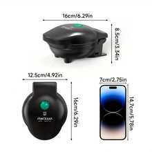 PANCERKA Mini Waffle Maker Machine, Nonstick Waffle Iron For Kids Pancakes, Waffles, Paninis, Breakfast, Lunch, Snack - EU E Type Plug(220-240V) - View 10