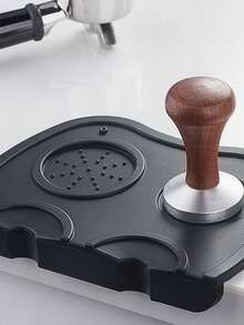 Silicone Espresso Coffee Tamper Mat With Cleaning Brush - Non-Slip Coffee Bar Organizer, Coffee Grounds Cleaning Brush, Bar Coffee Grounds Cleaning Brush, Protects Countertop, Easy To Clean And Dry, Organizes Coffee Space, Non-Slip Surface - Multicolor - View 7