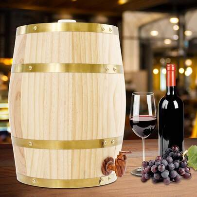  HOHOBLA 10Liter Oak Aging Barrel With Wood Stand, Bung & Spigot Mini Whiskey Barrels For The Home Alcohol Distiller Moonshiner & Winemaker For Age Cocktails Bourbon Whisky Tequila Rum Mead Wine (10L) [US STOCK, Christmas Gift]
