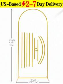 Wedding Arch Backdrop Brackets 7.2FT,6.6FT,6FT , Stand Stable Metal Gold Wedding Arch Frame,Gold Metal Arch Backdrop Brackets For Wedding Ceremony Shower Birthday Party Garden Flower Balloon Arch Decoration, Easy To Install, Durable And Sturdy,Multi-Functional Interior And Exterior Decorative Frames,Perfect For Thanksgiving & Christmas[US Local Warehouse] - 彩色 - 查看 12