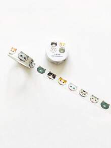 1 Roll Cute Cat Decorative Washi Tape, Suitable For Scrapbooking, Planner Decoration, Stationery - Multicolor - View 6