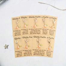 一套9件德国幸运狐狸钥匙扣套装，包含幸运故事卡，新年、乔迁、生日礼物、德国祝福、派对礼品、圣诞节生日礼物套装 - 橘色小狐狸 - 查看 7