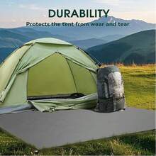 防水露营地布，防水帐篷地垫，超轻地垫，适用于徒步旅行、背包旅行、吊床、沙滩等，包含收纳袋和4个地钉。 - 灰色 - 查看 3