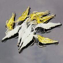 10pcs/Box Silicone Simulated Soft Shrimp Bait With Hook For Shrimp, Bass And Crooked Mouth Fish Bait