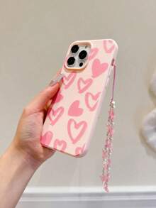 1pc Fashionable Cute Heart Illustration Shockproof Phone Case Compatible With Apple , With Butterfly Lanyard, Fashionable Design Alppe 17/17 Pro/17 Pro Max/16/16 Pro/16 Pro Max/15/15 Pro/15 Pro Max/14/14 Pro/14 Pro Max/13/13 Pro/13 Pro Max/11/11 Pro/11 Pro Max/12/12 Pro/12 Pro Max,Only Phone Cases Available - 款式1(1pc) - 查看 5