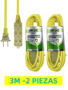 EXTENSION 4 ENCHUFE 3M/5M/7M/10M/15M DE USO RUDO PARA EXTERIOR HOGAR - 3 metros--2 piezas - Ver 12