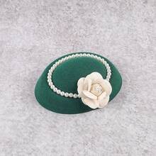 1pc Fascinators Hats For Women Tea Party Hat Kentucky Fascinator Derby Flower Pearl Pillbox Hat For Bridal Wedding, Tiny Hats, Mini Cap, Mini Fascinator - Multicolor - View 15