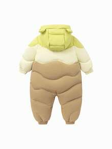 mini bala Barnens trippelskyddande dunsnöoverall vinter 2025, söt babysparkdräkt - Aprikos gul - Visa 5