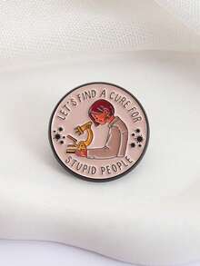 1 chiếc ghim cài áo tráng men "Hãy cùng tìm ra phương thuốc chữa trị sự ngu dốt", ghim cài áo hình kính hiển vi nhà khoa học, huy hiệu cài áo ba lô, quà tặng trang sức khoa học vui nhộn. - Nhiều màu - Xem 6