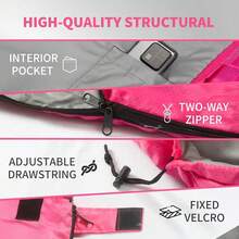 Sleeping Bags, Camping Sleeping Bag For Adults, 3 Season Warm & Cool Weather, Lightweight Waterproof Sleeping Bags For Indoor Outdoor Camping Traveling BackpacFKing, Pink/Blue/Black,Pink - Pink - 查看 6