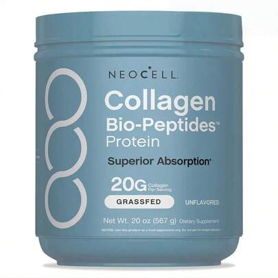 NeoCell Collagen Bio-Peptides Powder 20oz - Grassfed Protein Supplement - Advanced With 18 Essential Amino Acids