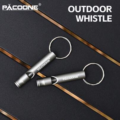 PACOONE 2 st aluminiumlegering utomhus överlevnadsvisselpipa