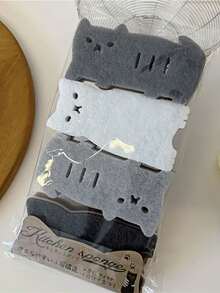 4 buc burete de spălat vase, lavetă abrazivă, burete de curățare a bucătăriei, burete compozit de spălat vase cu trei straturi, formă drăguță de câine, cadou perfect interesant