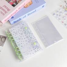 A6, Transparent Colored Star-Shaped Spiral Notebook Set, Simple 6-Hole Active Page Notebook Cover, Sticker Book Sticker Book, Binder, Sticker Book Sticker Book, Sticker Book Binder Sticker Book Binder School Supplies, Essential For Starting School - Multicolor - View 22