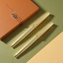 经典金色圆珠笔/商务签名及办公用奢华金属圆珠笔/高端商务礼品笔/男女皆宜的优雅书写工具/可替换笔芯