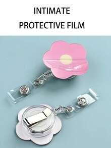 1 Stück bunte Acryl-Blumen-Krankenschwester Einziehbare Clip mit leicht zu ziehender drehbarer Abzeichen-Halterung, Plastik-Ausweishülle mit Clip, Büropersonal, Krankenschwester, Arzt, Studenten-ID-Zubehör, ausziehbarer Schlüsselband-Abzeichen-Clip