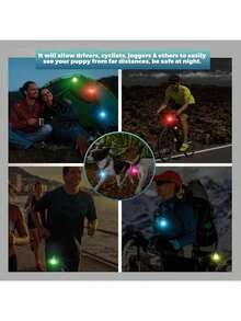 1pc Random Color LED Pet Pendant Collar, Waterproof Dog Collar Light For Outdoor Walking, Silicone LED Dog Collar Dog Tag Light For Night, Battery Included - Multicolor - View 8