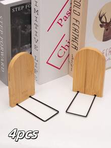 2个木质书挡，防滑设计，适用于书架，坚固耐用，也可作书籍/CD支架使用。