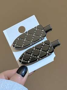 6pcs/4pcs/2pcs Set Elegant Rhinestone Rhombus Seamless Hair Clips, Stylish Hair Accessories, Suitable For Women & Girls Daily Use, Banquet, Party, Holiday Gift, All Seasons, Claw Clips, Hair Slide, Hair Barrettes