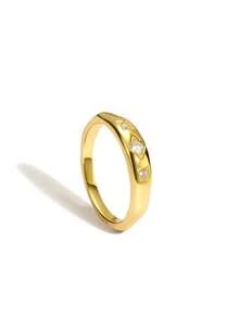 Charm-In 1 chiếc nhẫn đá Zirconia hình ngôi sao màu vàng, trang sức hàng ngày - Vàng CYR0048 - Xem 6