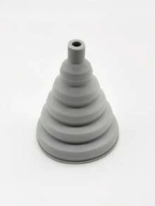 1pc Minimalist Gray Silicone Collapsible Kitchen Funnel - Grey - View 2