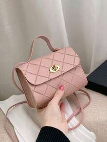 1pc Girl's Handbag & Crossbody Bag, Cosmetic & Phone Pouch, Casual Plaid Small Bag, Ideal Gift - Multicolor - View 3