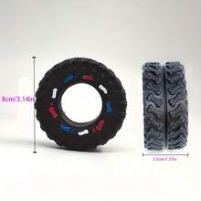 Pet Chew Leakage Food Toy, Pet Toy, Rubber Dog Toy Tire Shaped, Squeaky Stress Relief Teeth Grinding Toy - Black - View 2