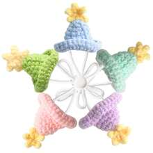 1件可调节迷你星星针织宠物帽，适用于仓鼠和鹦鹉，保暖针织帽，带防风绳，可爱装饰豚鼠配件娃娃帽圣诞装饰宠物配件，适合小型宠物和鸟类。