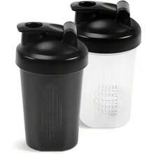 1 Pcs Leakproof Shaker Bottle With Stainless Steel Mixing Balls 12oz Protein Shaker Cup For Gym Workout Travel Shake Drink Portable Bottle Home Use - Trắng và Đen - Xem 1