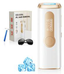 This Hair Removal Device Features An Ice-Point Cooling System For Painless Hair Removal, Suitable For Both Men And Women. With 999,900 Flashes, It Allows For Permanent Hair Removal At Home. Suitable For The Face, Legs, Arms, And Bikini Line. - Rượu sâm banh - Xem 1