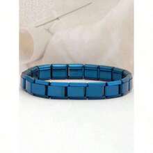 Valentine's Day1pc Fashionable Punk Style Square Elastic Splicing Bracelet Choice Women Wife Girlfriend Close Friends - Bracelet - View 7