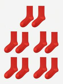 LUVLETTE 1 Đôi tất cổ cao dáng rộng thoải mái cho nữ, phù hợp để đi bộ ngoài trời, du lịch, mùa thu - Đỏ - Xem 12