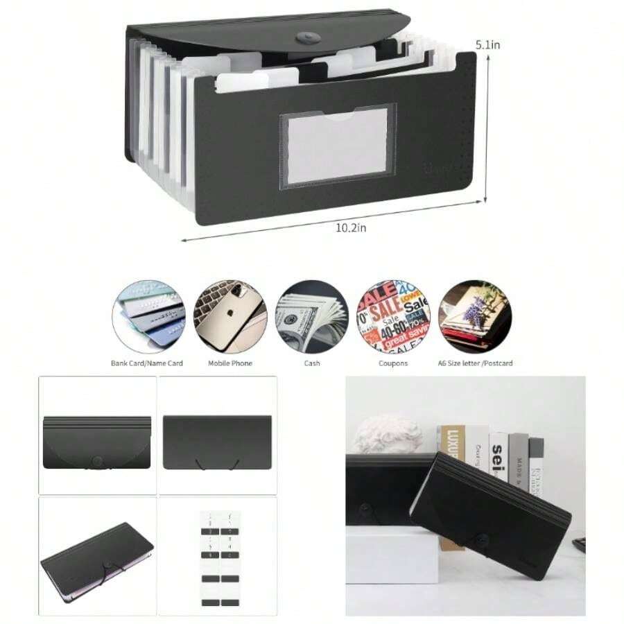 Stand Receipt File Folder Check Organizer - Piano Key 13 Pockets Expanding Accordion Coupons Storage With Label, In Case I Go Missing Binder - Piano - View 1