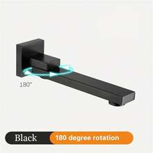 时尚黑色不锈钢方形雨淋式花洒 - 可旋转，隐藏式壁挂设计，轻松调节水流，适用于家庭和酒店浴室，简约浴室装饰，不锈钢饰面 - 彩色 - 查看 4